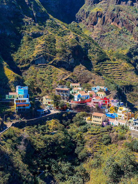 Das Dorf Fontainhas auf der Insel Santo Antão