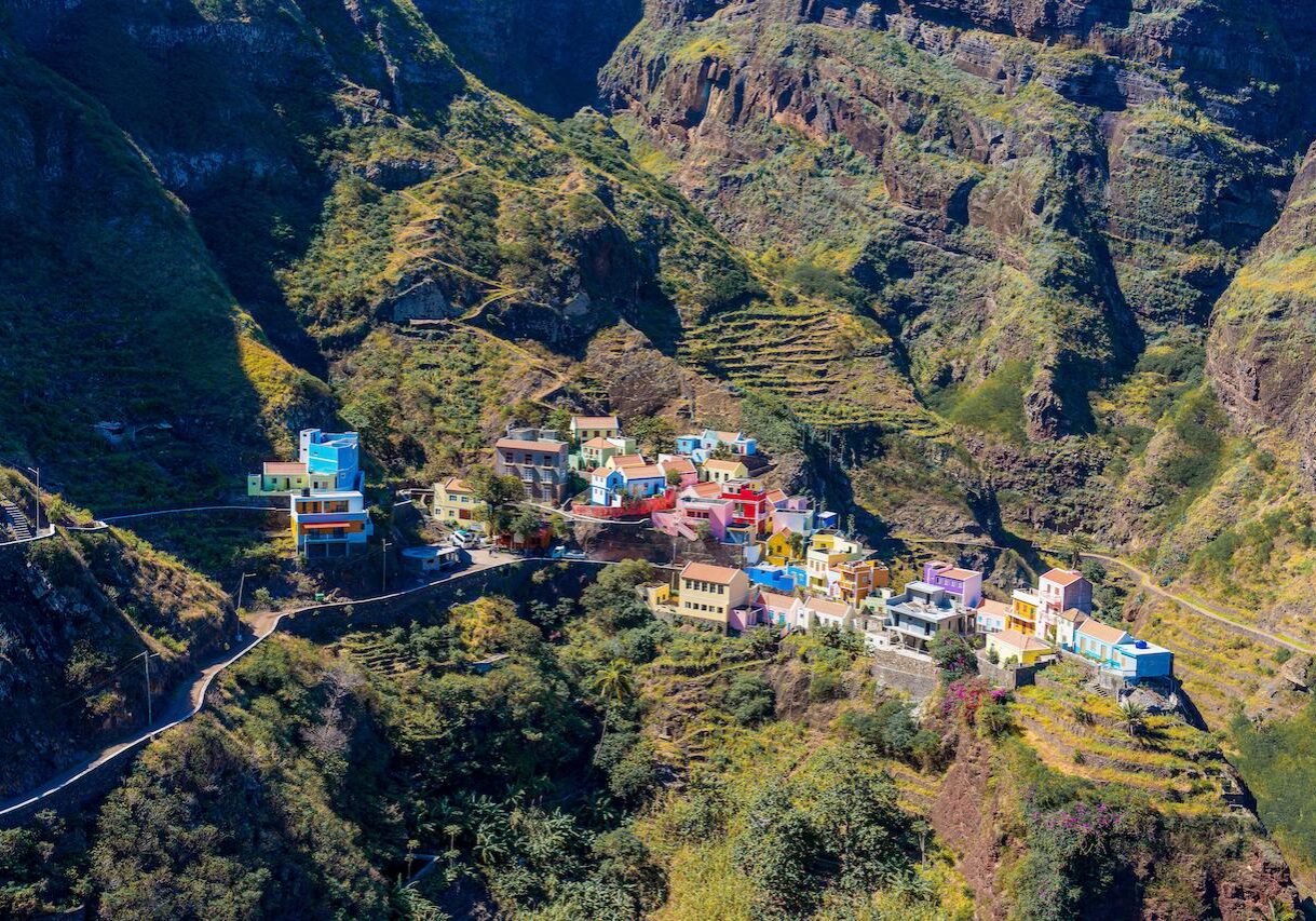 Foto von Fontainhas auf der Insel Santo Antão