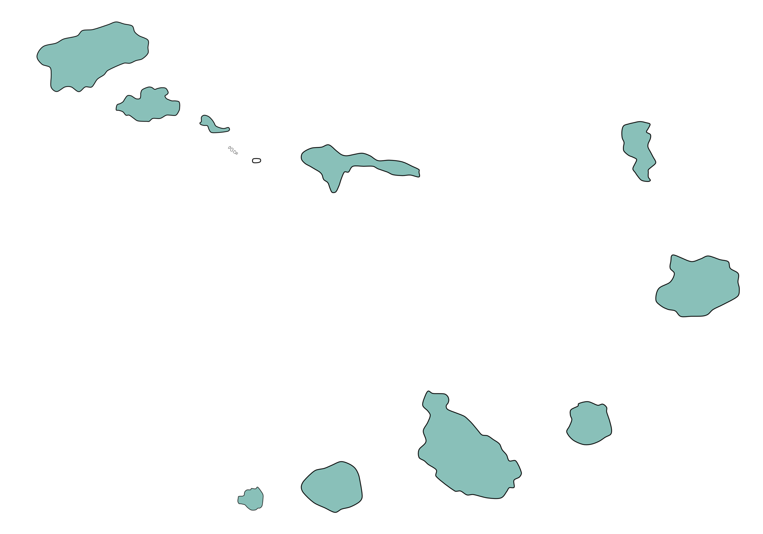 Grafik von allen Inseln der Kapverden
